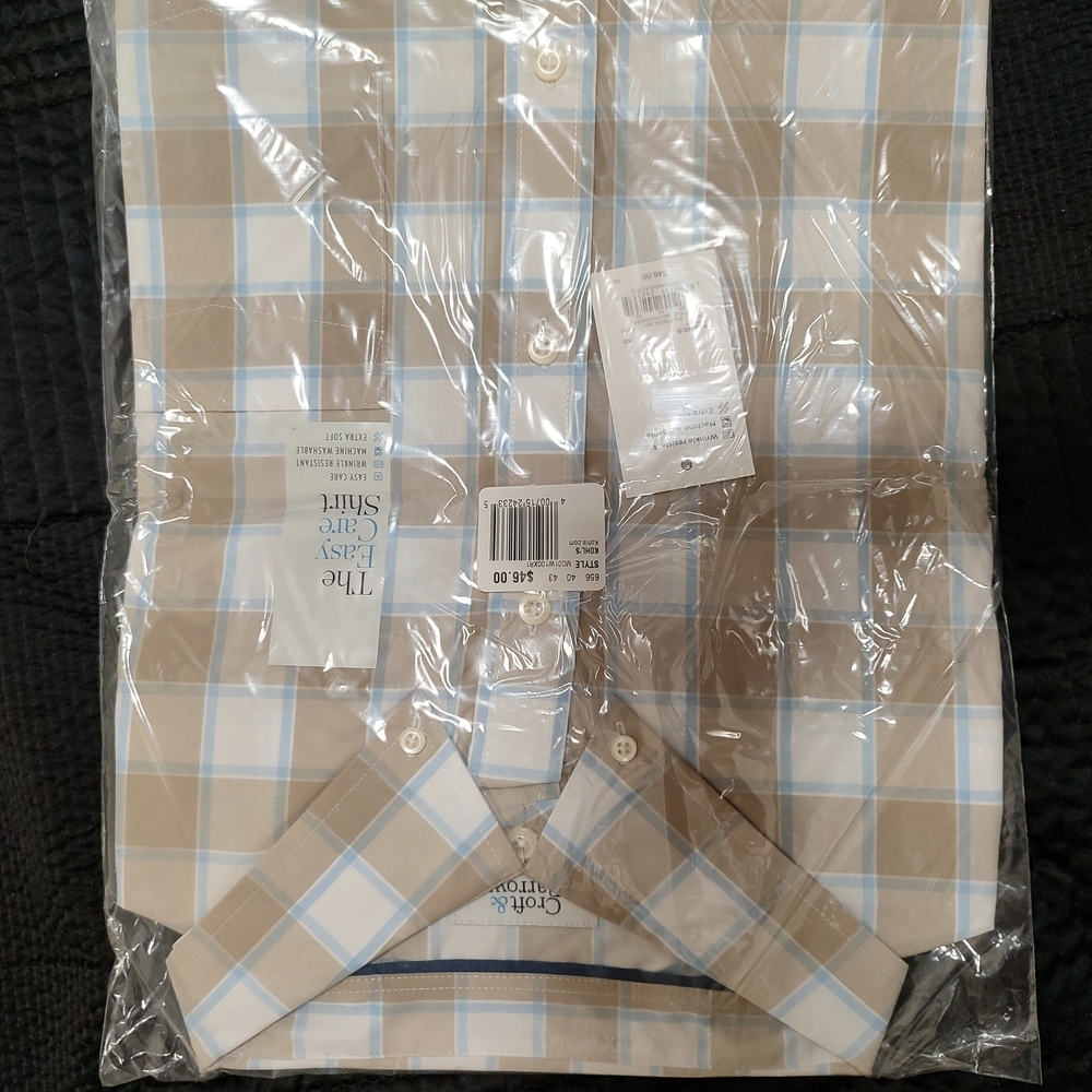 The Classic Beige and Blue Checkered Shirt